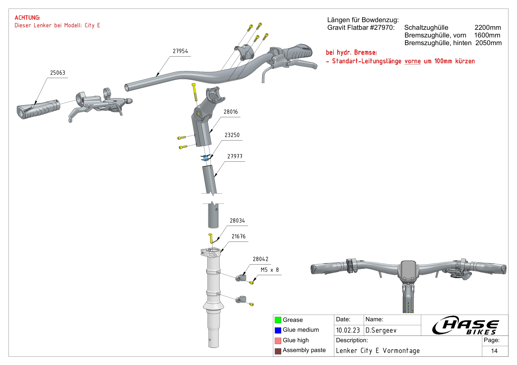 Lenker Gravit CITY E Vormontage