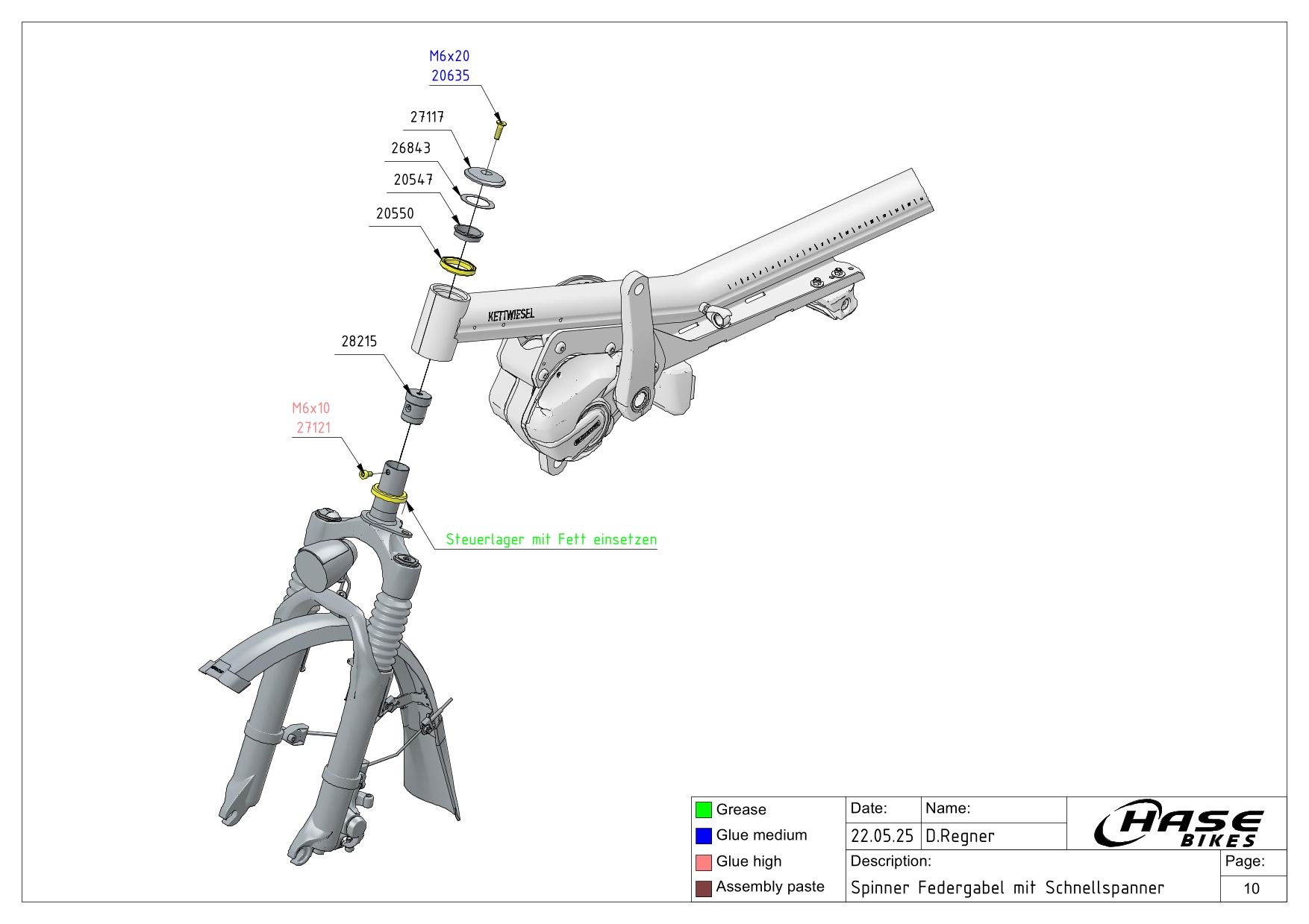 Spinner Federgabel mit Schnellspanner
