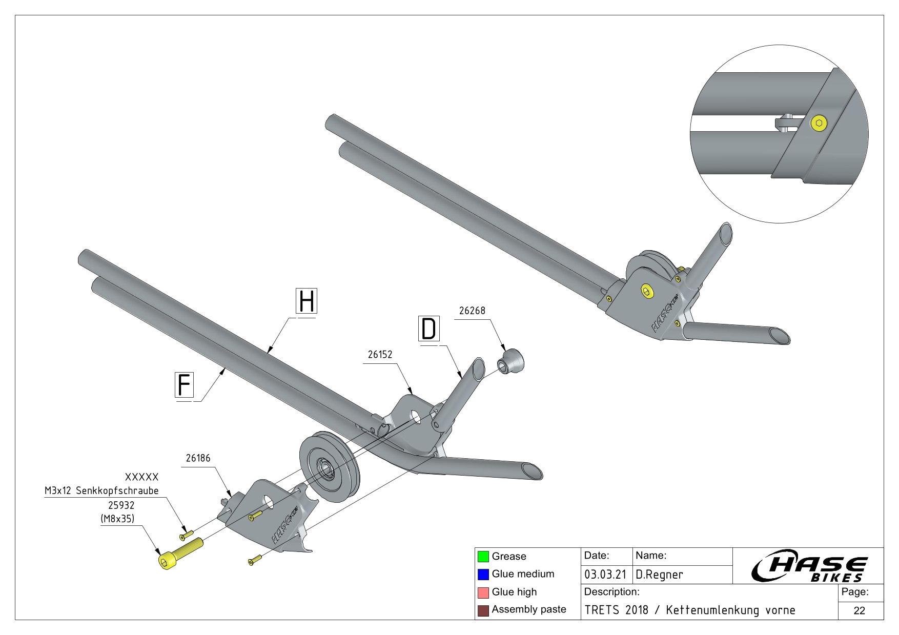Kettenumlenkung vorne