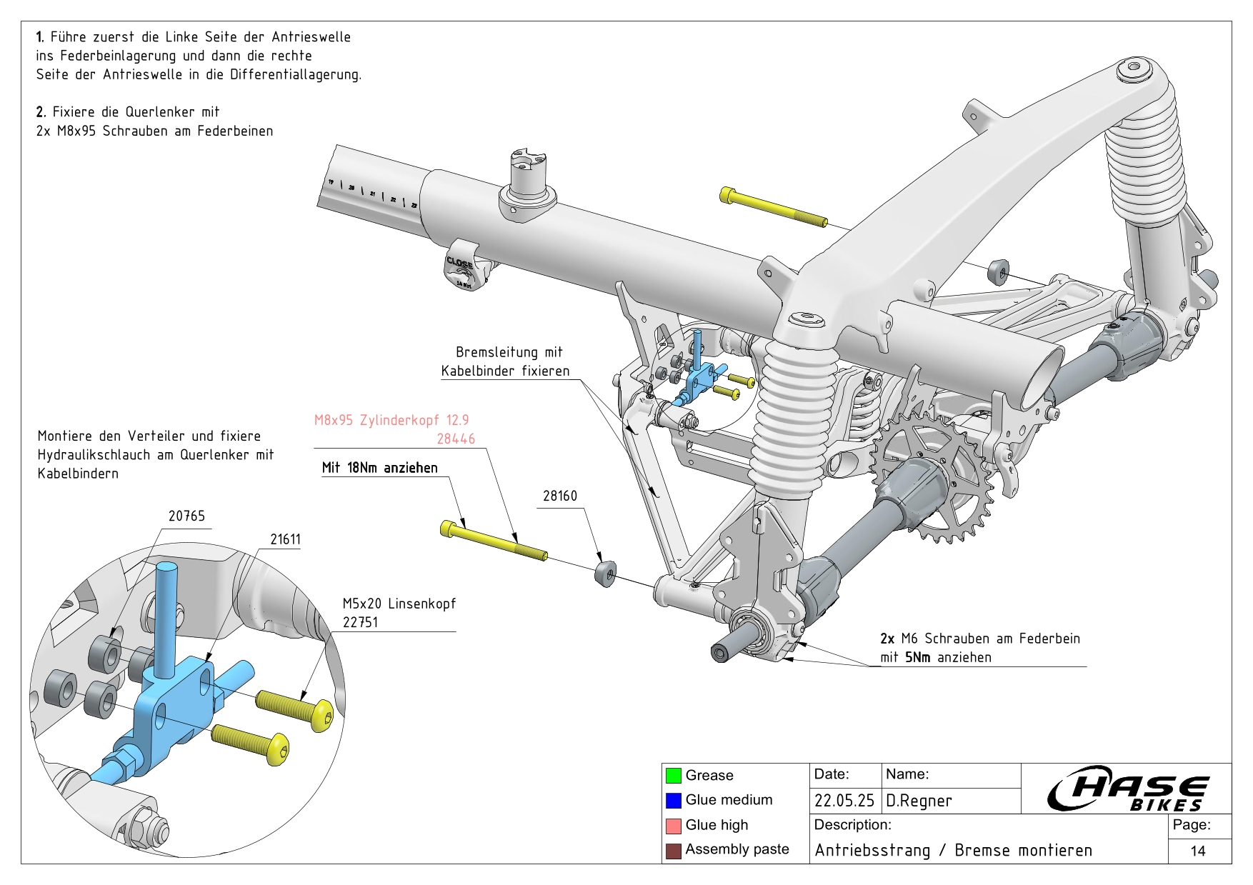 Antriebsstrang / Bremse montieren
