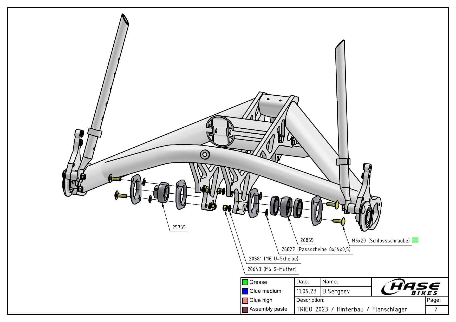 Hinterbau / Flanschlager Aufnahme