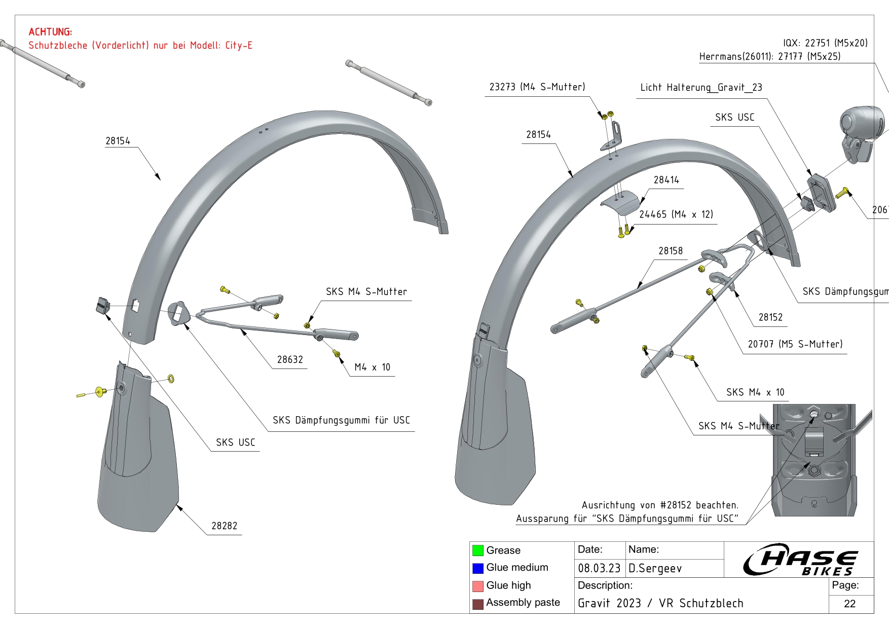 VR Schutzblechmontage