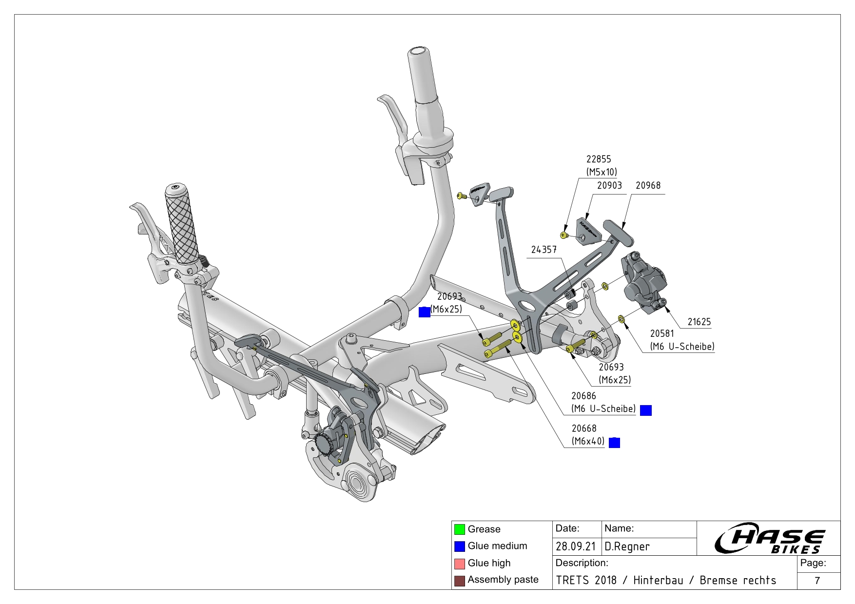 Hinterbau / Bremse rechts
