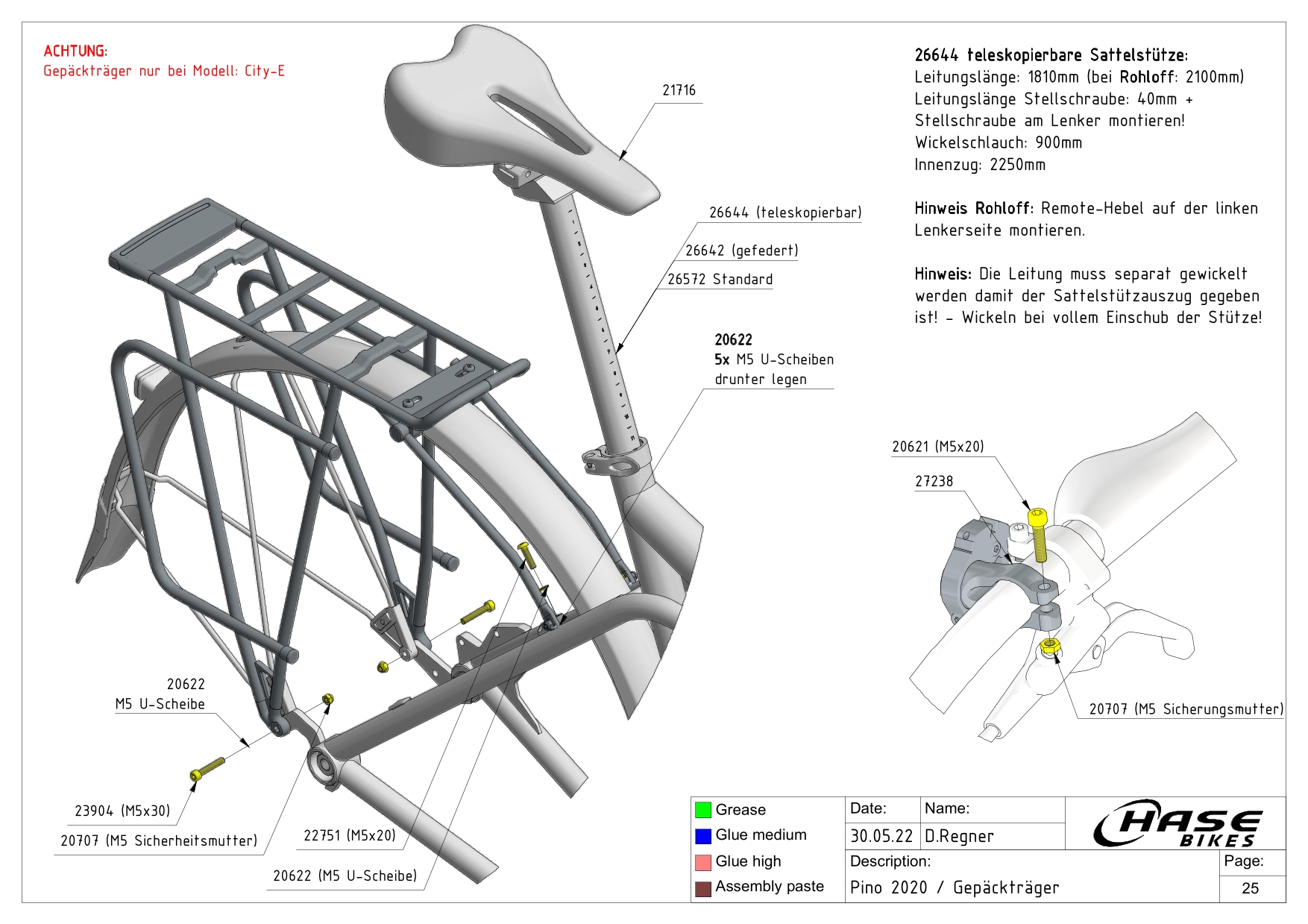 Gepäckträger Montage