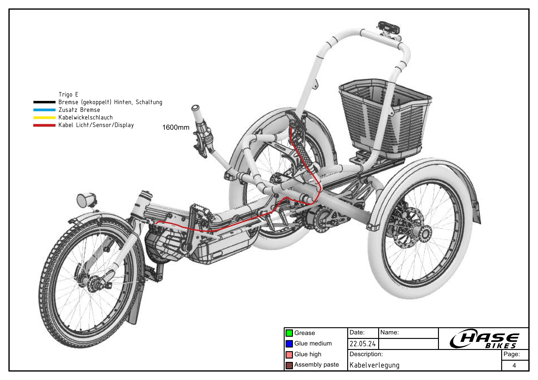 Kabelverlegung Display