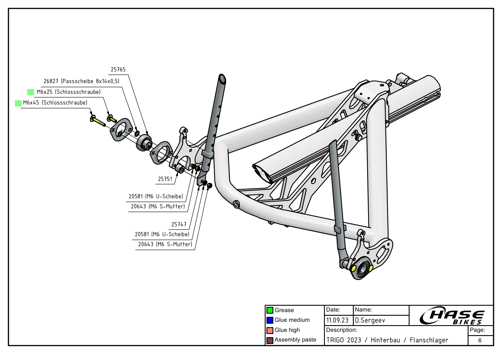 Hinterbau / Flanschlager