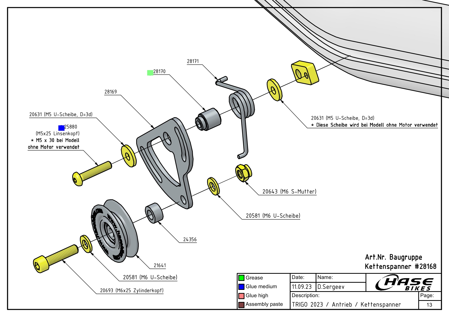 Antrieb / Kettenspanner