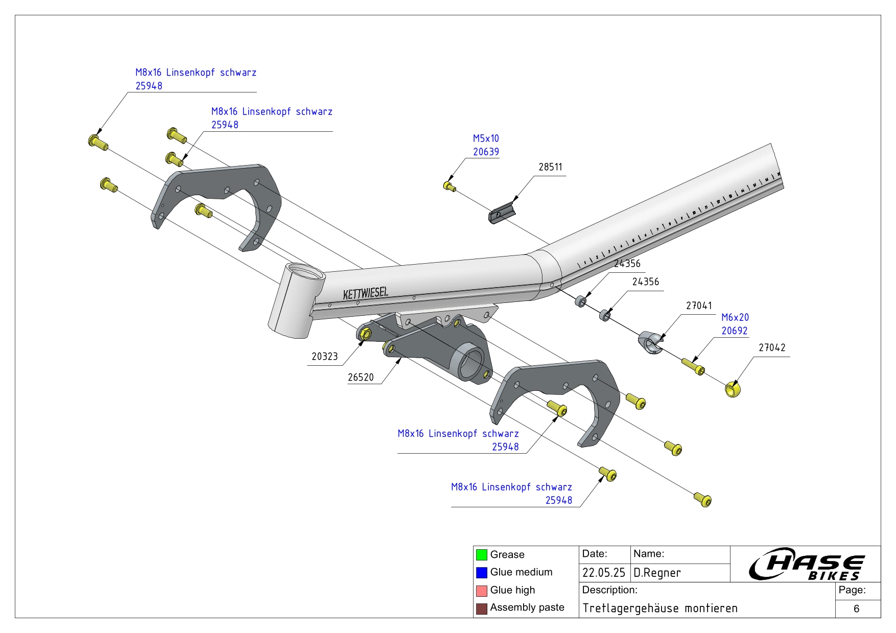 Tretlagergehäuse montieren