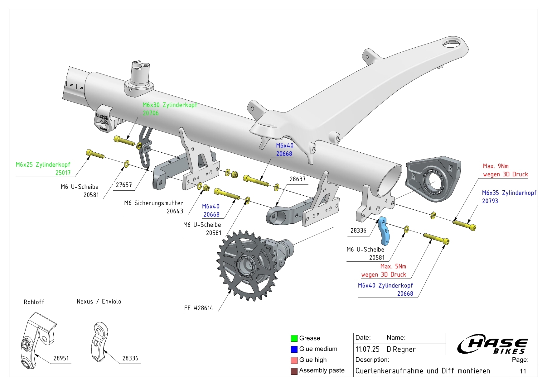 Querlenkeraufnahme und Diff montieren