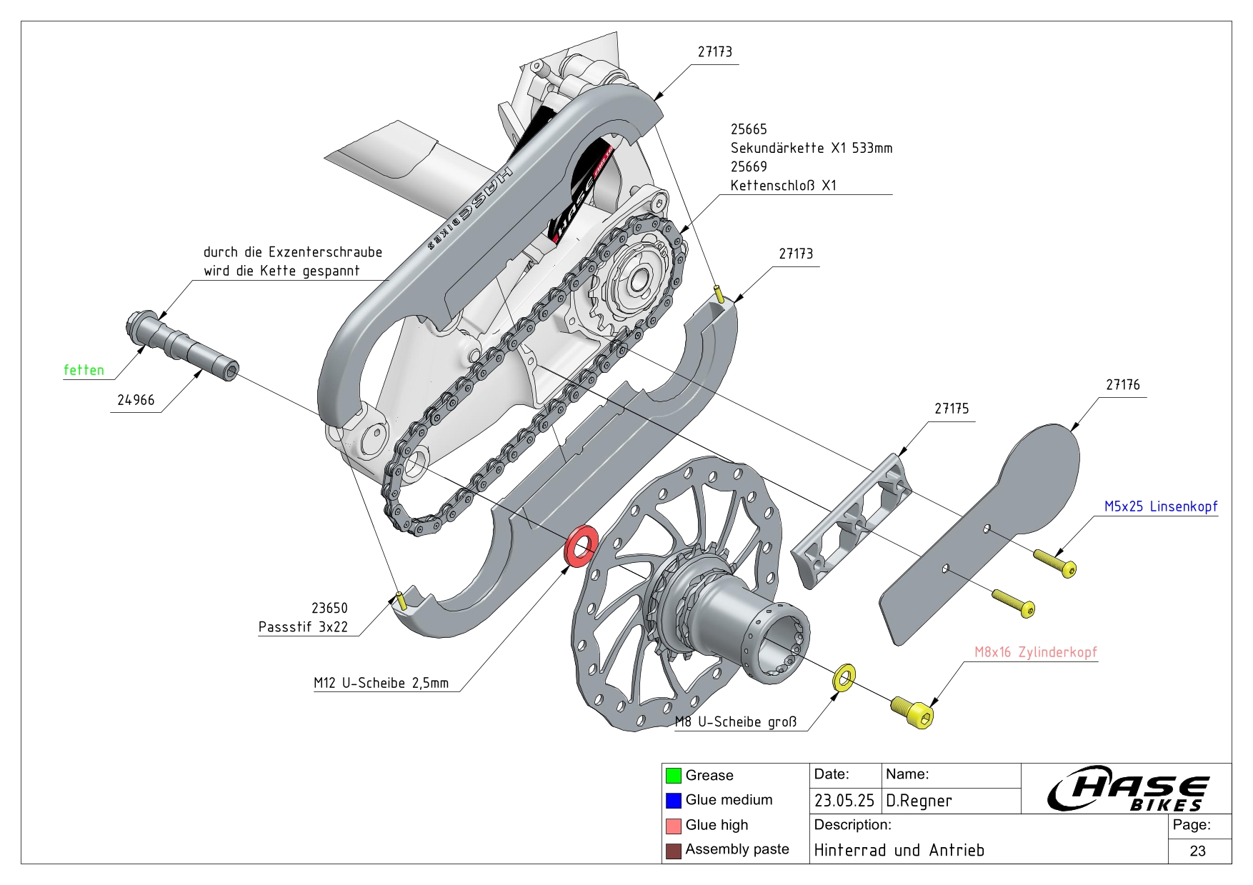 Hinterrad und Antrieb