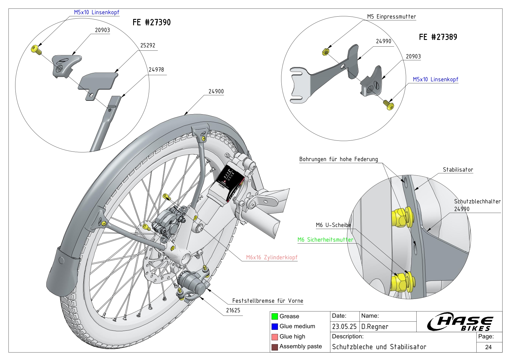 Schutzbleche und Stabilisator