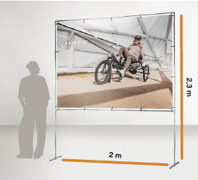 Banner für Querformat-Display einseitig bedruckt