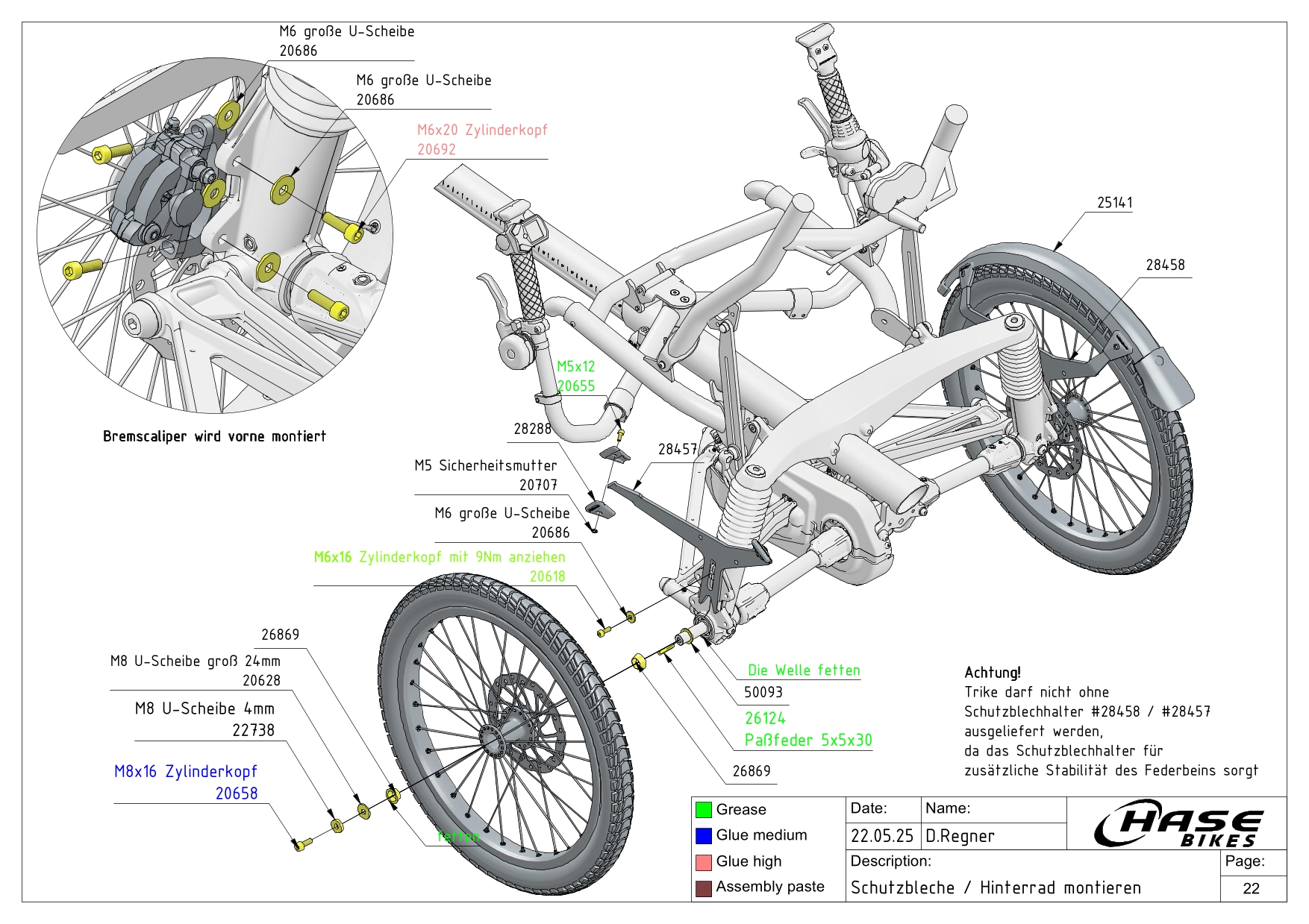Schutzbleche / Hinterrad montieren