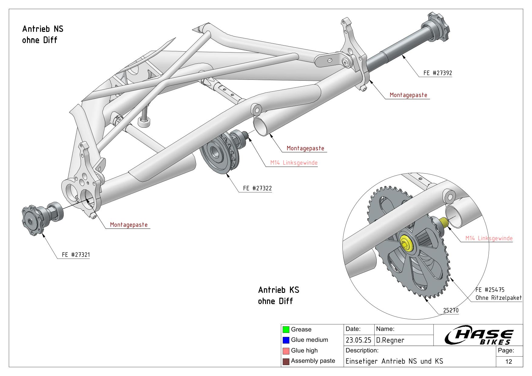 Einseitiger Antrieb NS und KS