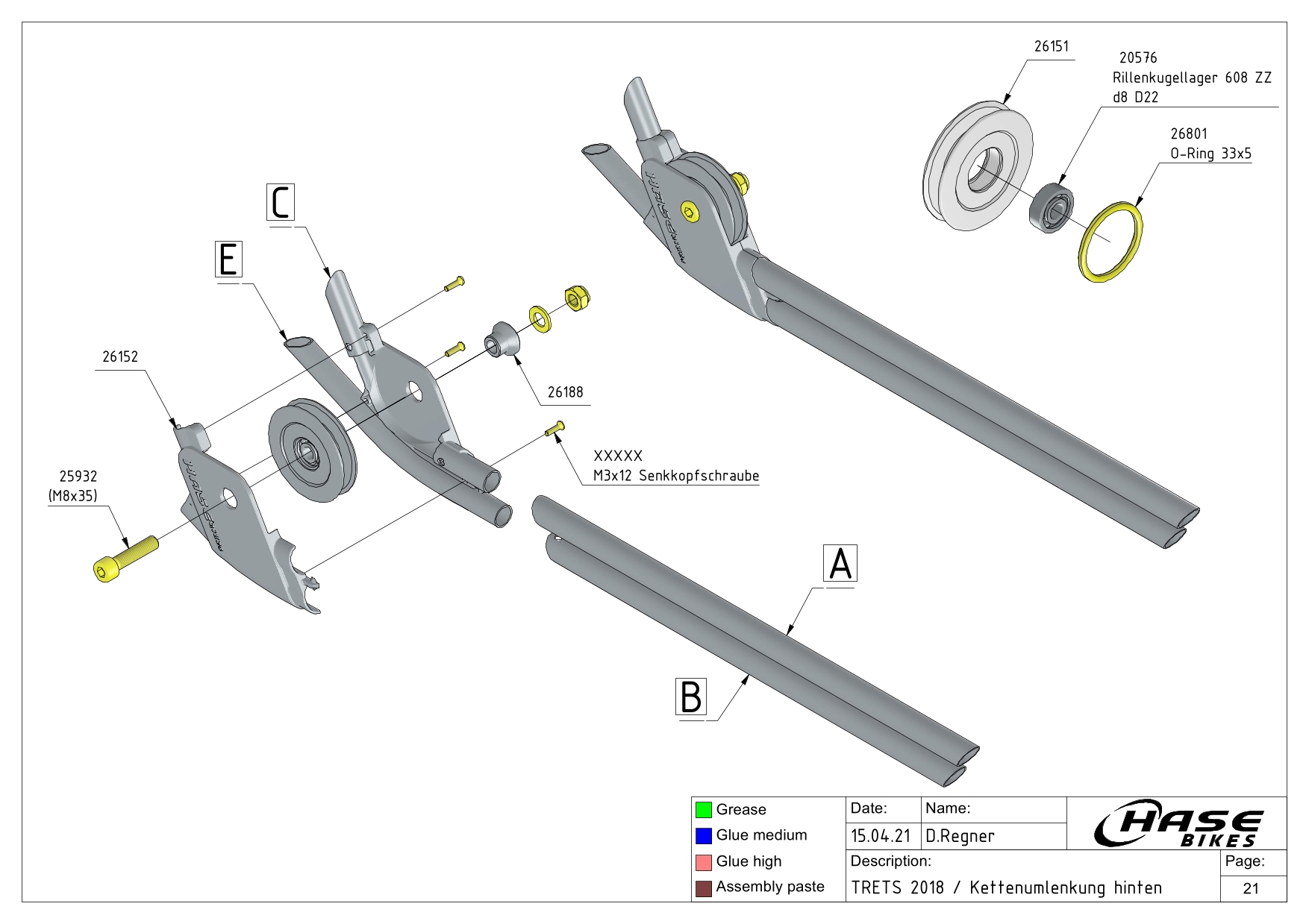 Kettenumlenkung hinten