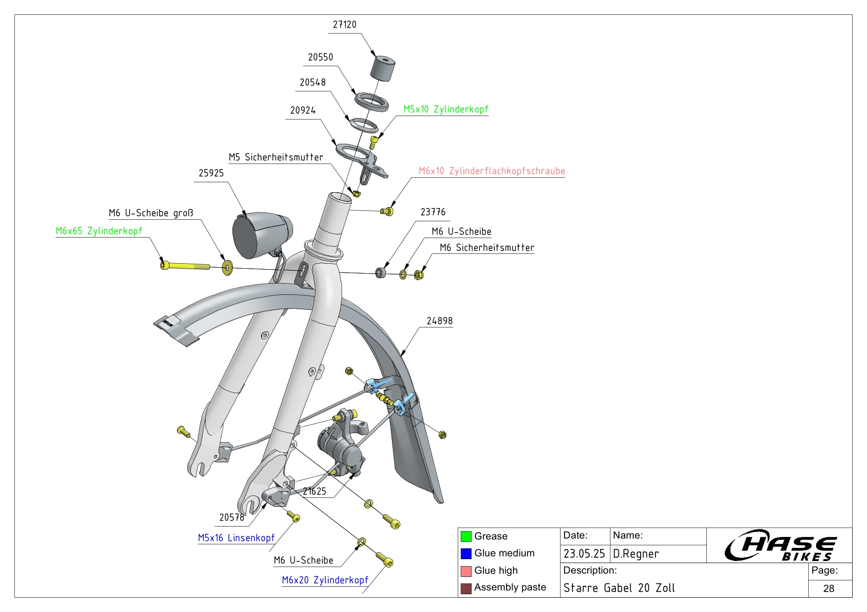 starre Gabel 20 Zoll