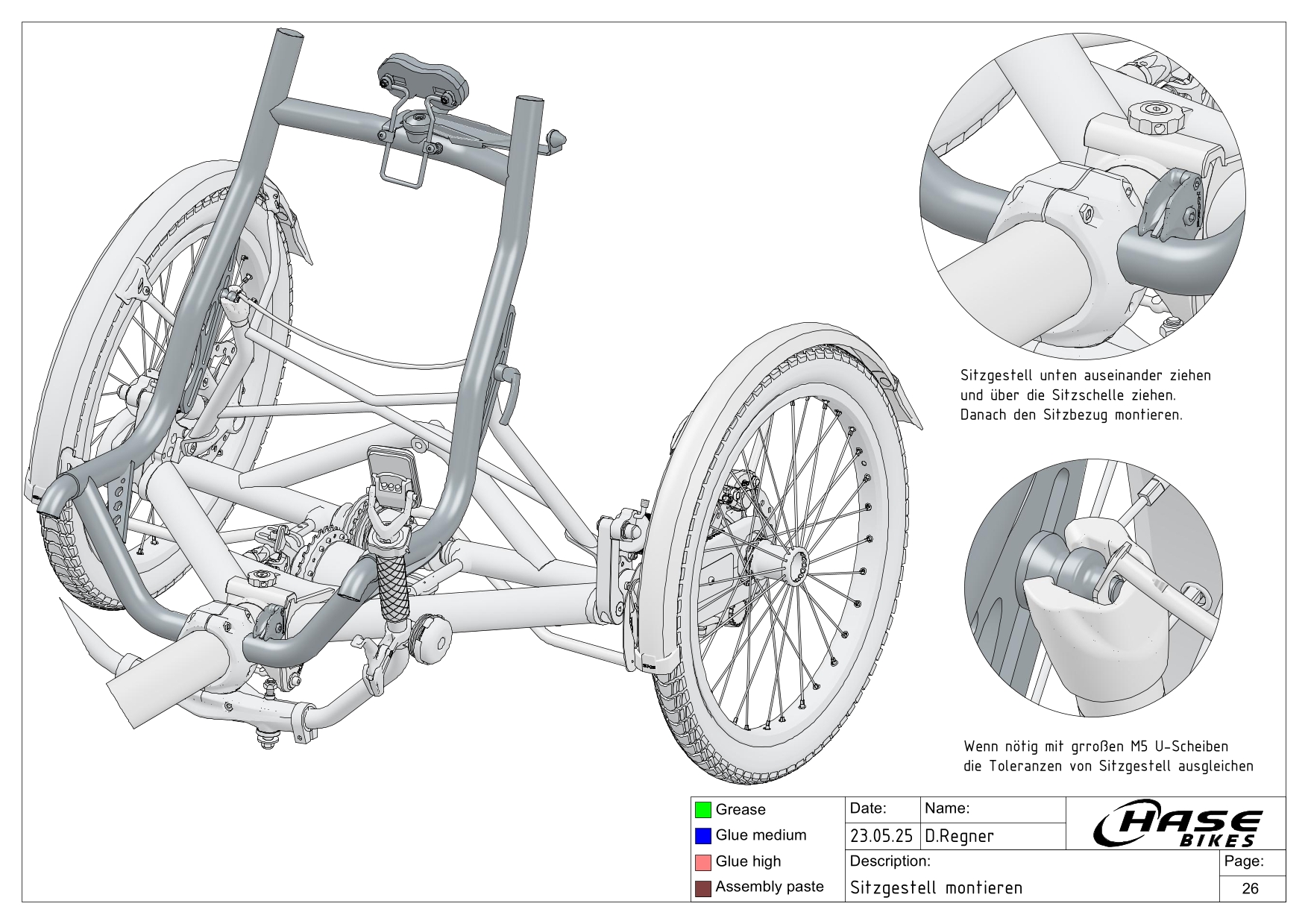 Sitzgestell montieren