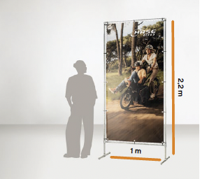 Banner für Hochformat-Display einseitig bedruckt