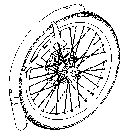 16 Zoll Vorderrad und Schutzblechset für verstellbare Federgabel