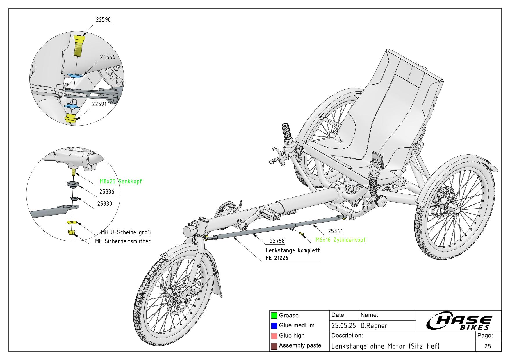 Lenkstange ohne Motor (Sitz tief)