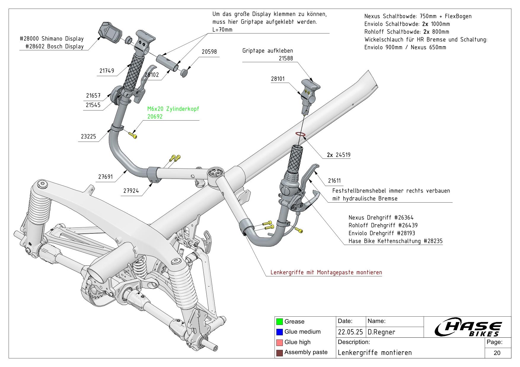 Lenkergriffe montieren