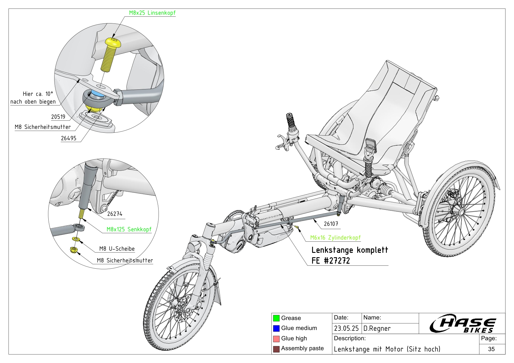 Lenkstange mit Motor