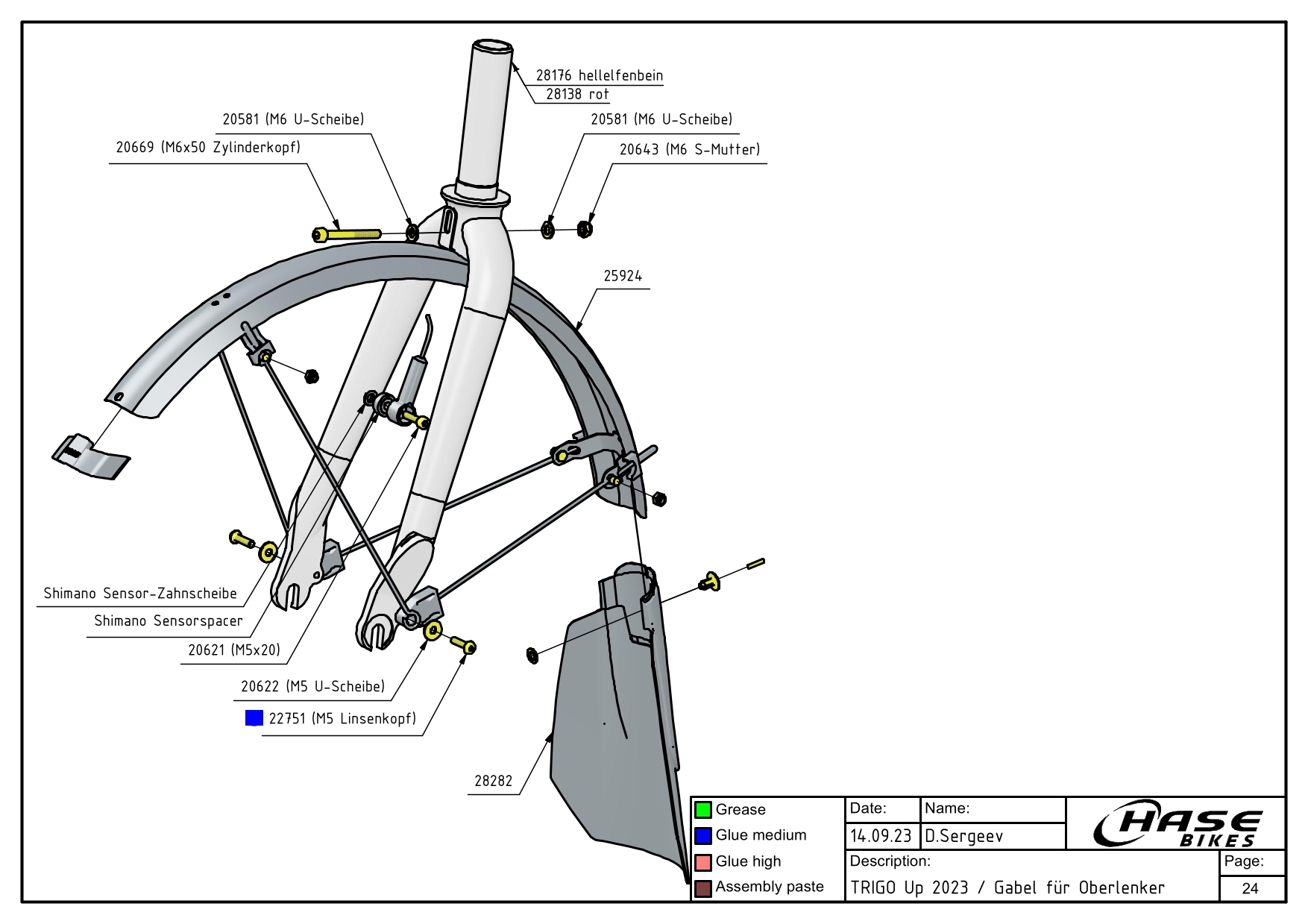 Gabel für Obenlenker